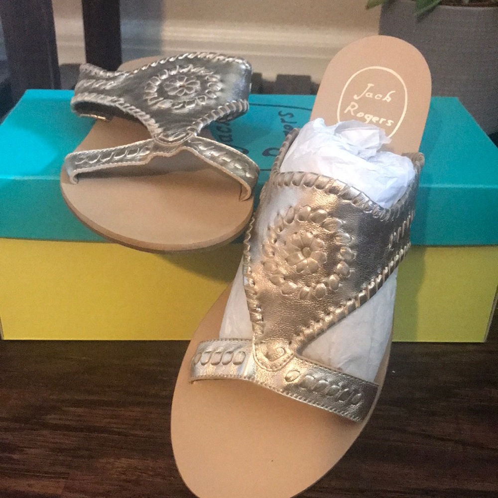 Jack Rogers platinum Sarah sandal 8.5